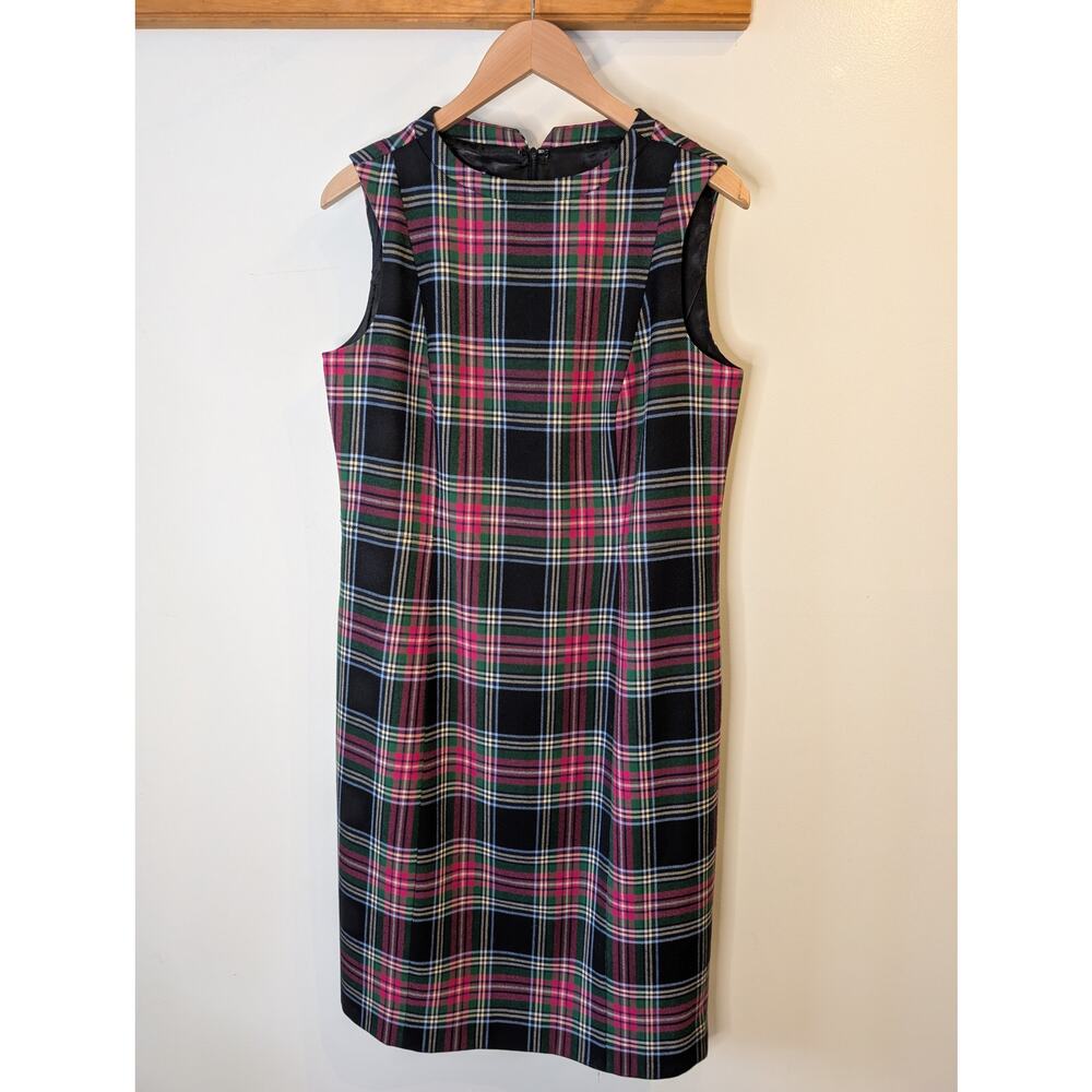 Vintage Pendleton Woolen Mills Red Green Plaid Tartan Dress USA Made Womens 10